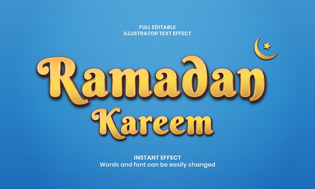 Ramadan Kareem 3D-Texteffekt Premium editierbares Design