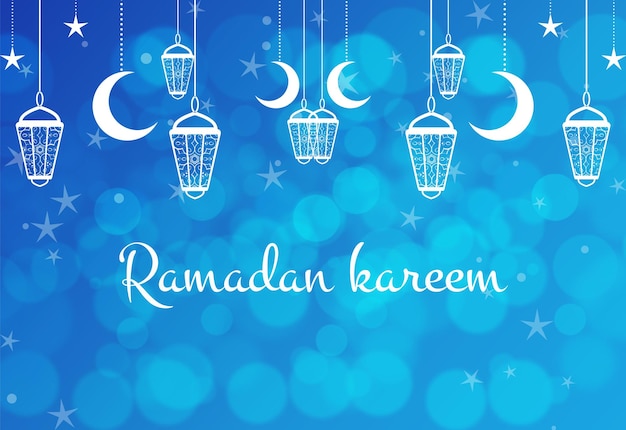 Ramadan kareem arabische lampen islamischer bannerhintergrund und eid dekorativer hintergrund