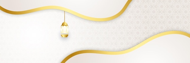 Ramadan kareem-bannerhintergrund designvorlagen für ramadan-islamische feiertage mit handgezeichneter schrift des goldenen halbmonds und moschee-vektorillustration