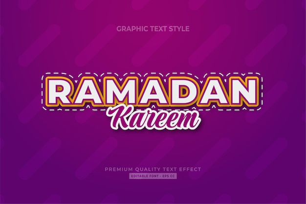 Vektor ramadan kareem cartoon moderner texteffekt