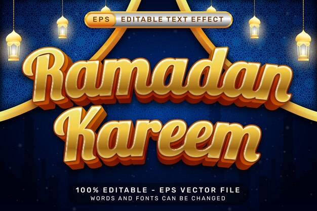 Ramadan Kareem-Effekt und bearbeitbarer Text-Effekt mit islamischem Ornament