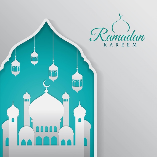 Ramadan kareem elegant mit moschee