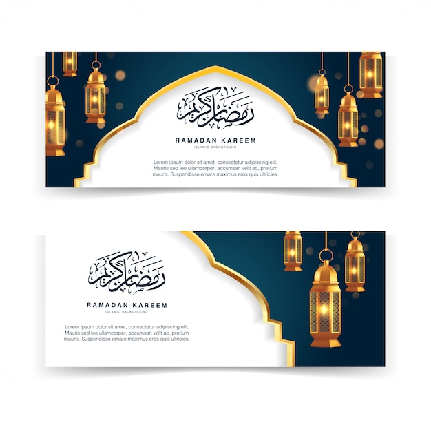 Ramadan kareem elegantes banner-schablonenset