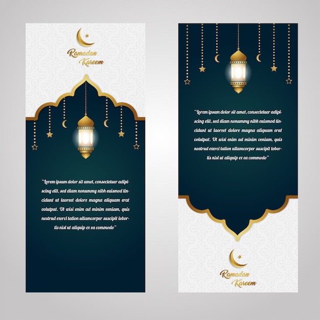 Vektor ramadan kareem exklusive luxuseinladungskarte, social media-banner