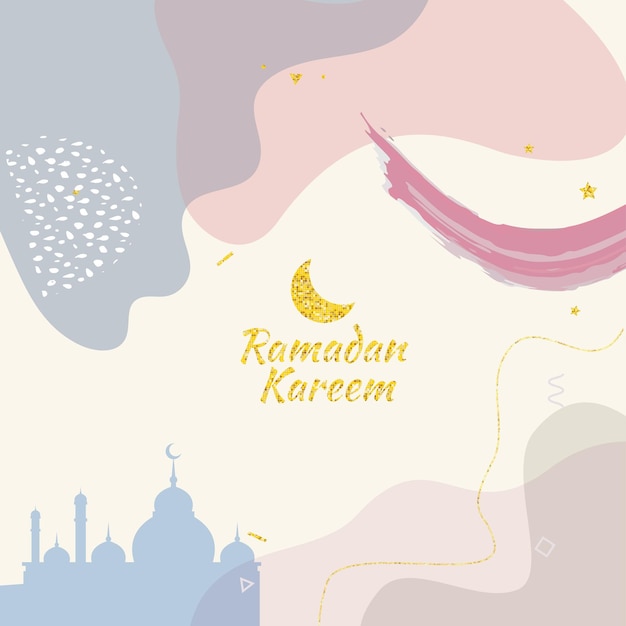 Ramadan kareem festivalkarte im islamischen stil