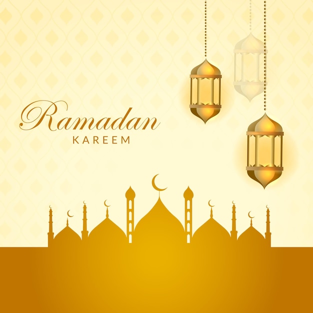 Ramadan Kareem festliches Design mit goldener Lampe