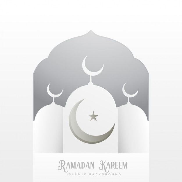 Ramadan kareem gruß design in sauberen weißen stil