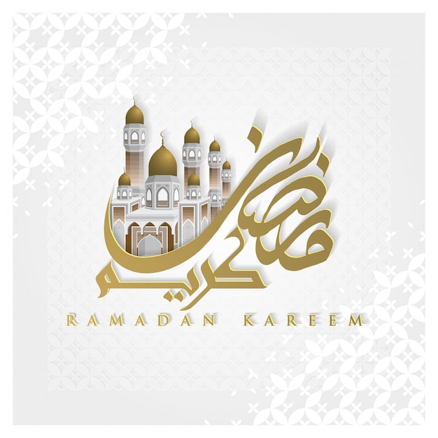 Ramadan kareem Gruß mit Moschee