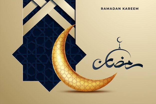 Ramadan kareem-grußkarte mit islamischer ornamentvektorillustration