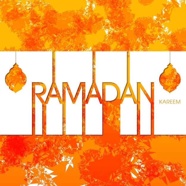 Vektor ramadan kareem-grußkarte zur feier des muslimischen gemeindefestes
