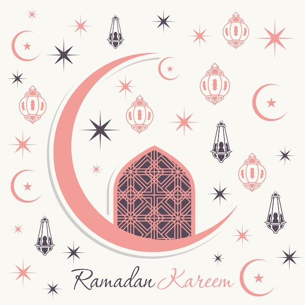 Ramadan kareem-grußkarte zur feier des muslimischen gemeindefestes