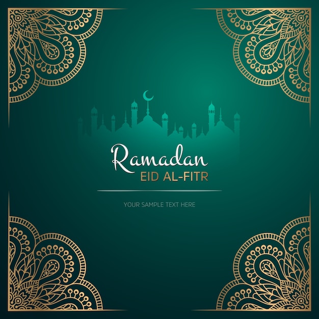 Ramadan kareem-grußkartendesign mit mandala