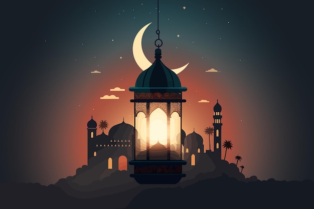 Ramadan Kareem-Hintergrund mit arabischen Lampen
