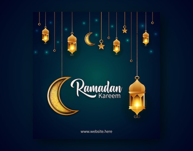 Ramadan Kareem Illustration für Social-Media-Beitragsvorlage