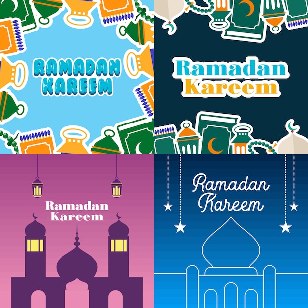 Ramadan kareem illustration poster design