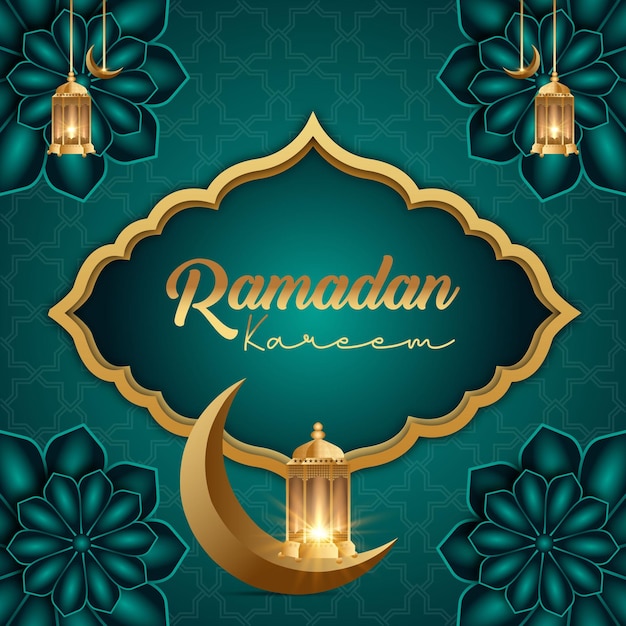 Ramadan Kareem Islamic Festival Community Prayers Hintergrundvorlage