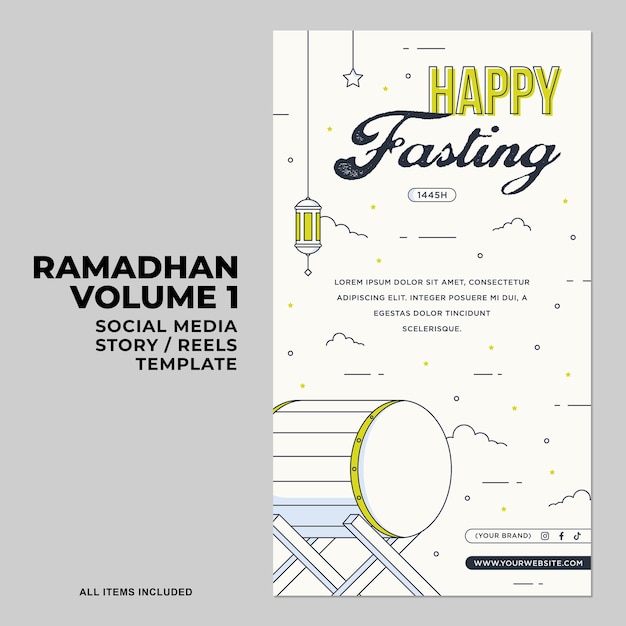 Ramadan kareem islamic portrait story stories reels ramadhan flat design für banner und soziale medien