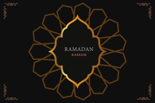 Vektor ramadan kareem islamische dunkle hintergrundvorlage mit goldenen ornamenten