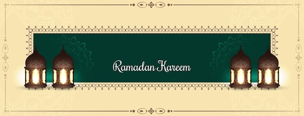 Ramadan kareem islamischer traditioneller festivalbanner-designvektor