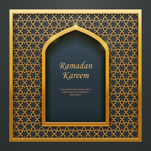 Ramadan kareem islamisches design moschee tür fenster maßwerk.