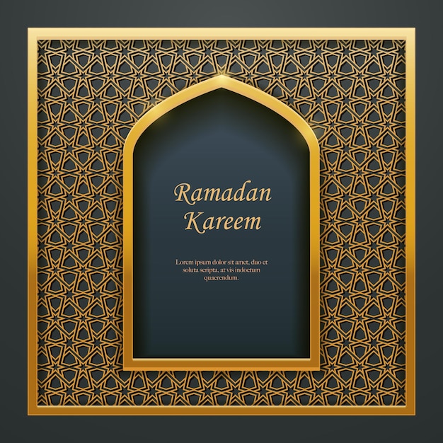 Ramadan kareem islamisches design moschee türfenster maßwerk ideal für orientalische grußkarten-web-banner-design