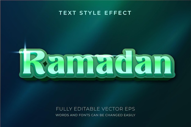Ramadan kareem luxus grüner bearbeitbarer textstileffekt