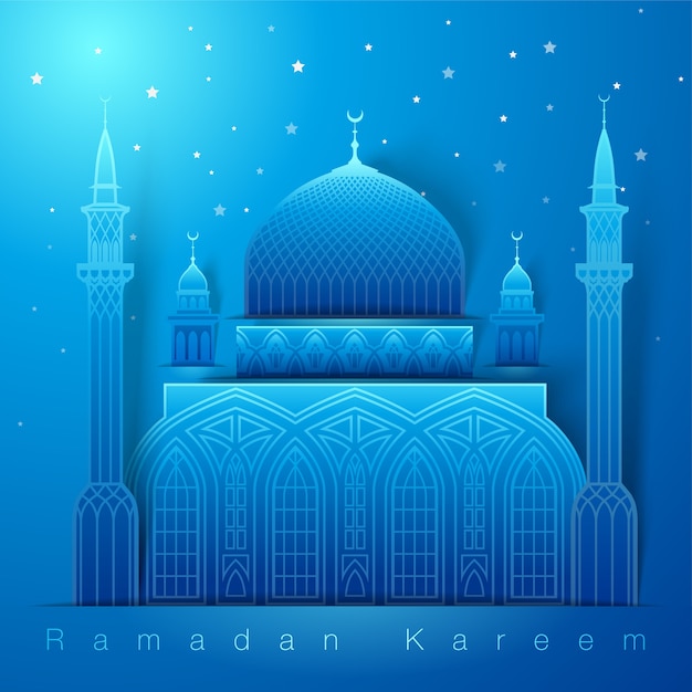 Vektor ramadan-kareem moschee-moslemische nacht