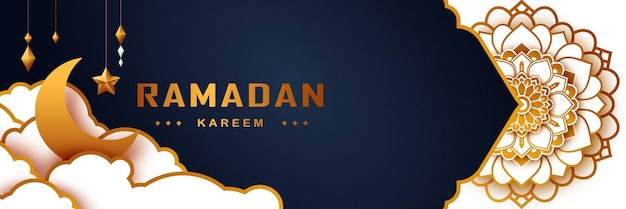 Ramadan kareem muslimische festival-banner-vorlage