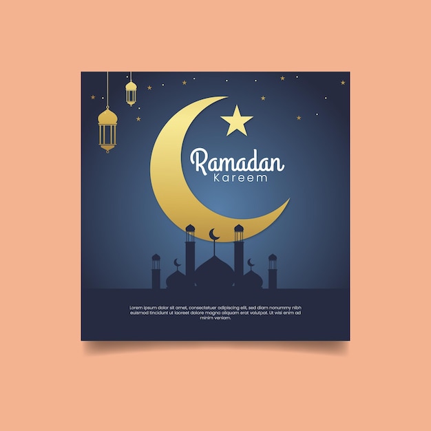 Ramadan kareem-postvorlage