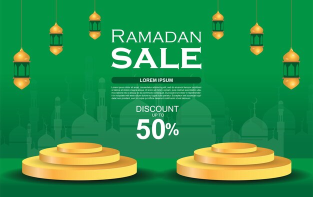 Vektor ramadan kareem sale banner ramadhan banner hintergrund islamischer ramadhan kareem mit laternen