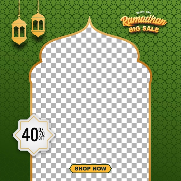 Ramadan Kareem Sale Social Media Post Vorlage quadratischer Flyer und Banner Hintergrund