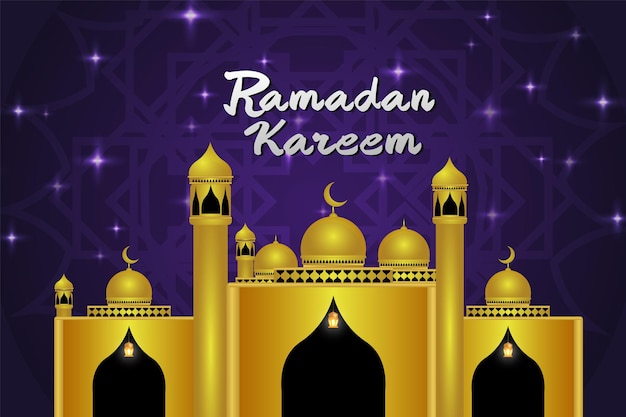 Ramadan kareem stilvoller islamischer nachthintergrund