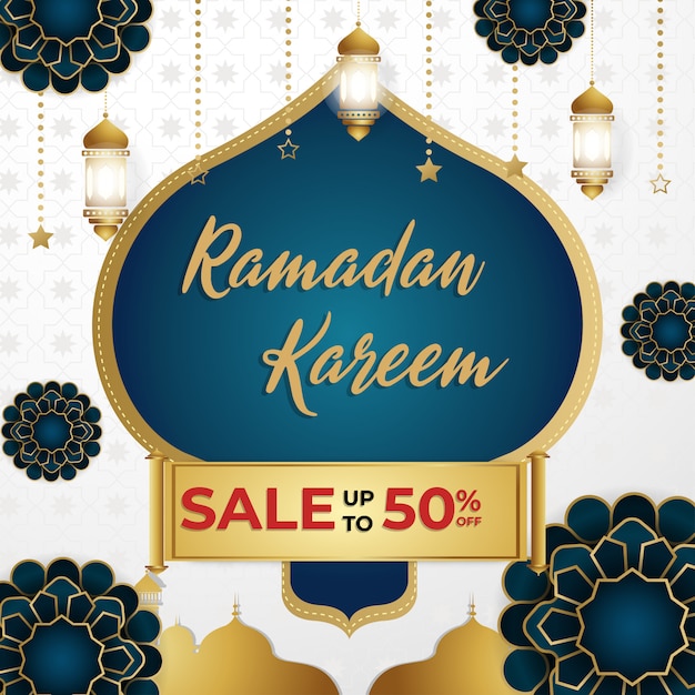 Ramadan kareem super sale discount quadratische banner vorlage