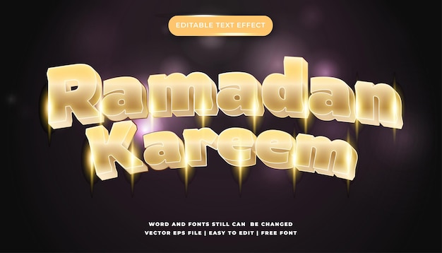 Ramadan kareem-texteffekt glänzendes gold