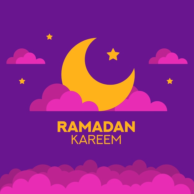 Ramadan Kareem Textvektorbuchstaben Grüßkarte Vorlage