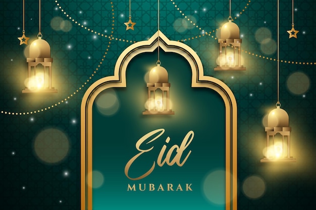 Ramadan kareem und eid mubarak festivalbanner