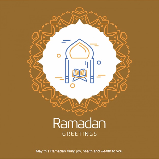 Ramadan kareem-vektor-gruß-karten-hintergrund