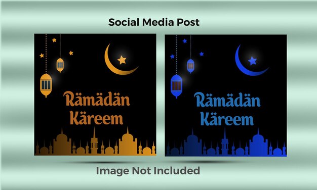 Ramadan Kareem Vektor Social-Media-Beitrag