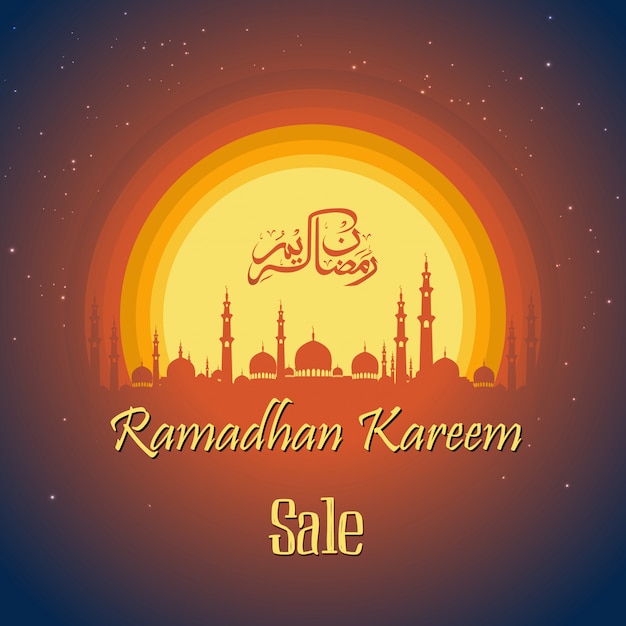 Ramadan kareem verkauf mit moschee