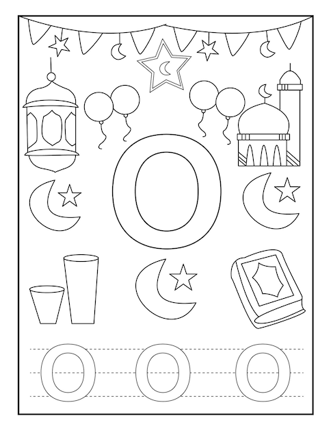 Ramadan malvorlagen mit niedlichen designs