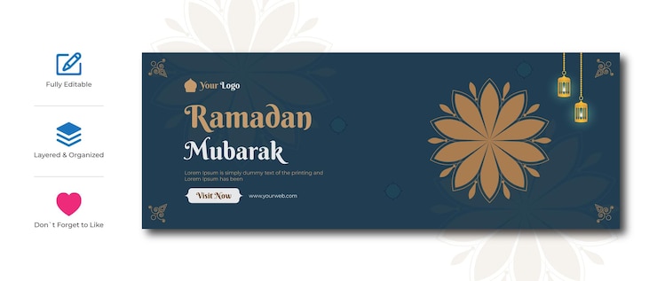 Vektor ramadan mubarak facebook-cover-vorlage