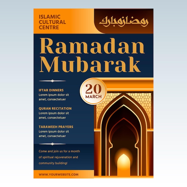 Ramadan mubarak flyer design-vorlage und hintergrund