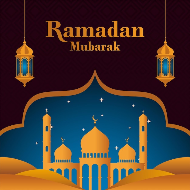 Ramadan Mubarak goldene Designvorlage