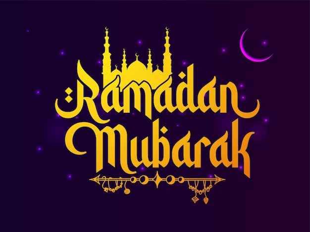 Vektor ramadan mubarak goldene typografie für flyer und banner