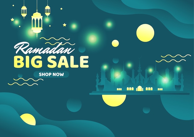 Vektor ramadan mubarak großes verkaufsbanner