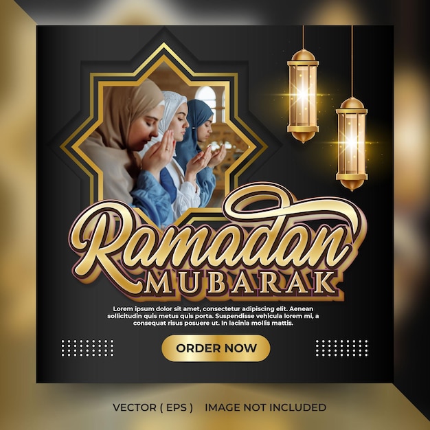 Ramadan mubarak social media flyer post template design