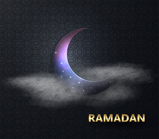 Ramadan muslimisches Fest des Heiligen Monats. Vollmondnacht. Raum Vektor-Illustration. Ramadan Kareem