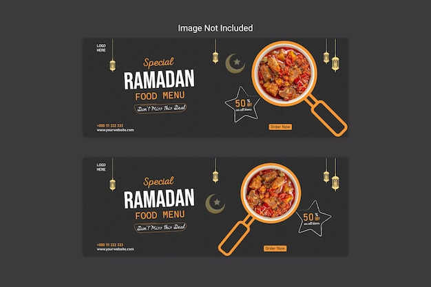 Ramadan-restaurant-food-banner und facebook-cover-vorlage