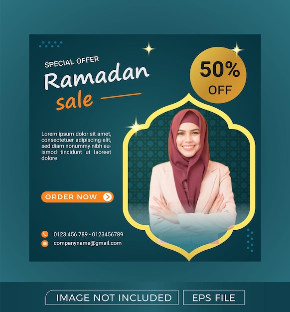 Ramadan sale discount banner social media template promotion design für unternehmen