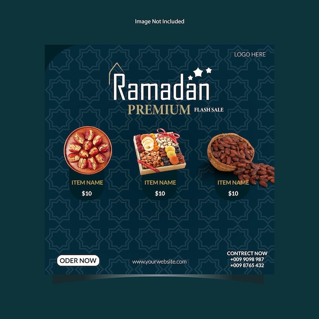 Ramadan Social Media Post Design-Vorlage